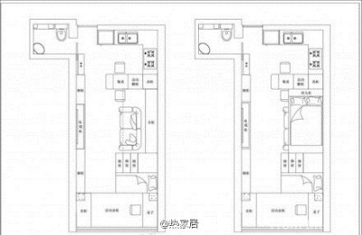 3平狭长户型一居室 小双层设计更省空间～～