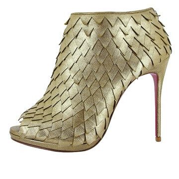 Christian Louboutin金色小牛皮高跟鞋