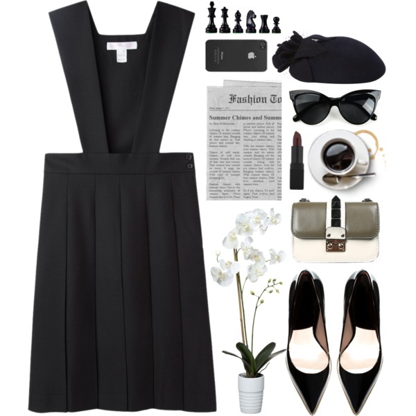 A fashion look from December 2014 featuring black cocktail dresses, pointed toe pumps and studded purse. Browse and shop related looks.