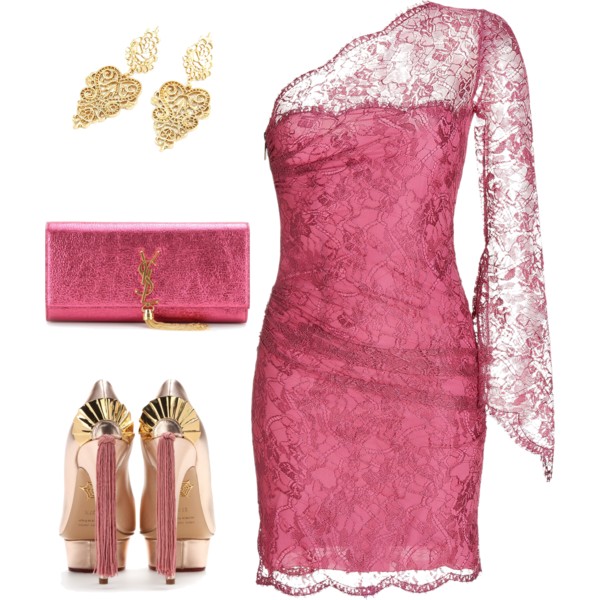 A fashion look from November 2014 featuring cocktail dresses, leather pumps and pink purse. Browse and shop related looks.