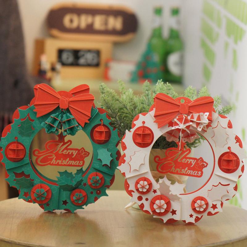 韩国papero 纸质拼插玩具 christmas wreath 圣诞花环 环保材质