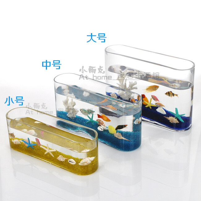 新品热卖 玻璃鱼缸金鱼缸 水族箱造景 水培玻璃花瓶 简约时尚家居