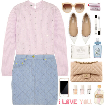 A fashion look from September 2014 featuring miu miu top, mini skirt and valentino shoes. Browse and shop related looks.