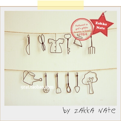 zakka杂货 日单铁艺小挂件 家居饰品 拍摄道具 厨房花园12件套