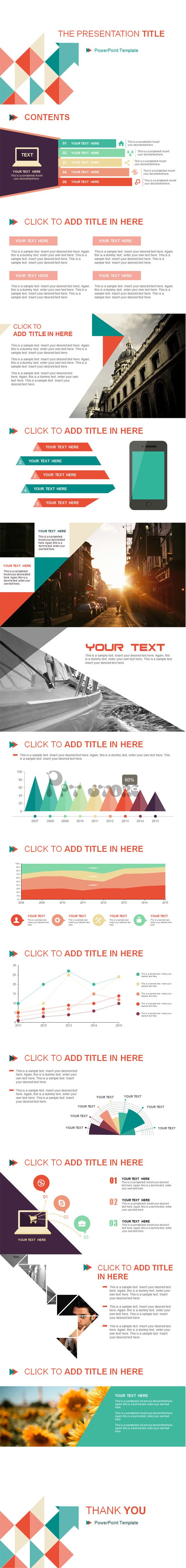 三角形演绎大气欧美风PPT模板