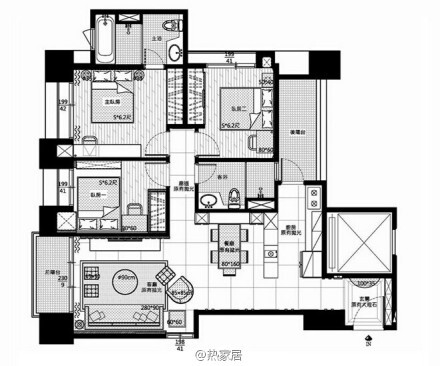 【简约新古典3居室】优雅细腻，户型相近的同学不妨参考！