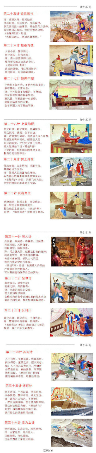 【古时《三十六计》完整版】图文并茂，值得收藏。