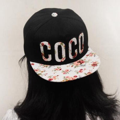 赵敏英款韩版潮男女士夏季遮太阳帽coco字母嘻哈街舞平沿棒球帽子