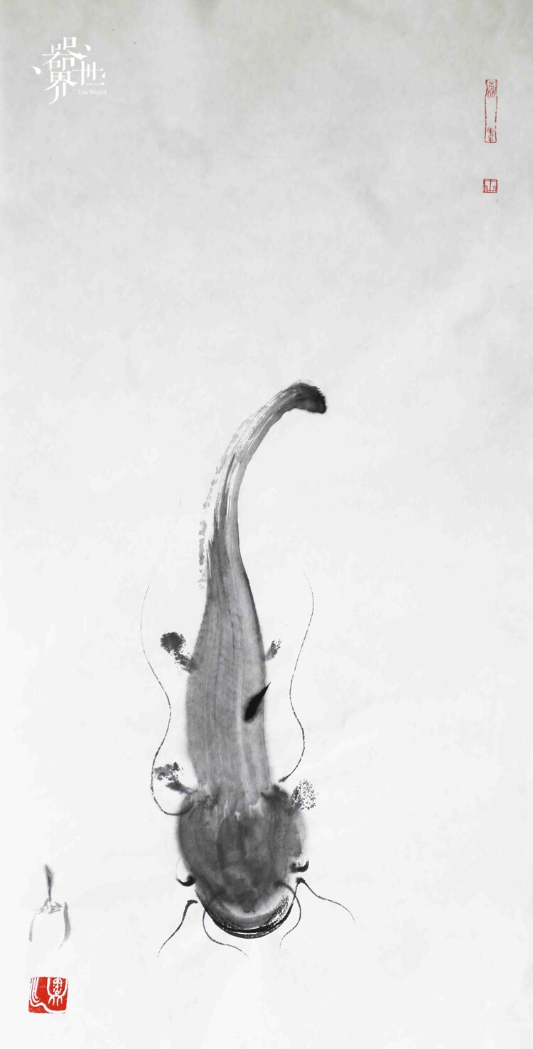 【器世界】名家字画#孙进老师手绘原稿作品 禅意画鱼# 国画 书画收藏品 这种淡雅的美，沉静高洁，不媚不俗，婷婷淡淡，如雾如诗，清新柔美，对人生有着沉静成熟的思考，有着对生活的热爱和感悟，即使有时忧伤沉默，有时唏嘘哀叹，有时激动昂扬，有时又恬静如水。
