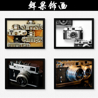 Retro camera1 怀旧酒吧影楼必备有框画 必复古老相机装饰画挂画