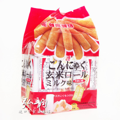 日本零食 北田玄米口蒟蒻糙米卷牛奶味160g(190g) 非油炸热销食品