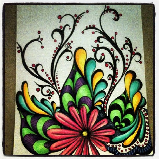 Wonderland gardens I did this while waiting for my Jammies to go through the laundry #drawing #doodle #insomnia #laundry #sharpie #marker #coloring #coloredpencil #pencil #sketch #sketchbook #doodleaday #drawingaday #flower #floral #leaves #aliceinwonderl by LynnAquaheart, via Flickr