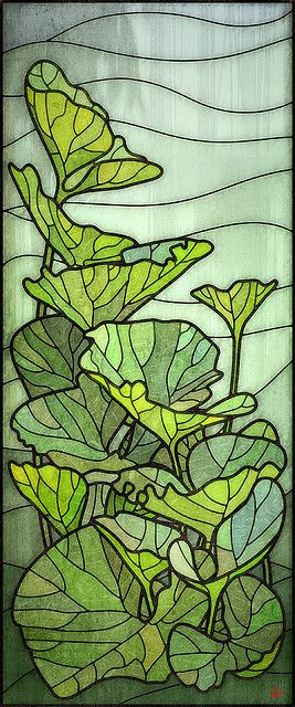 Pumpkin leaves stained glass ~ Rusty@flickr