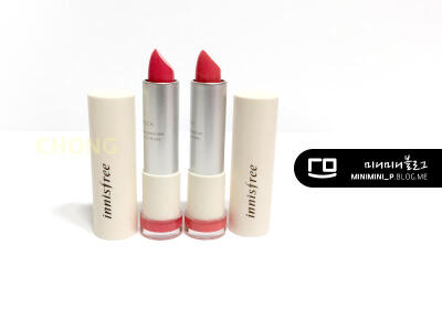 具有唇露效果的innisfree creamy tint lipstick 2号、5号