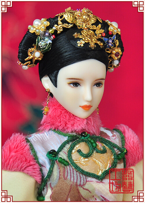 16娃娃古装发型096华妃世兰模特obobitsu