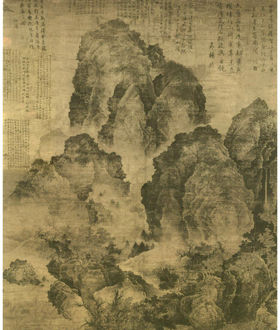 范宽的《临流独坐图》范宽的绘画在宋时即已出名，《宣和画谱》著录当时宫廷收藏他的作品达58件。流传至今的代表作品有《谿山行旅图》《临流独坐图》《雪山萧寺图》《雪景寒林图》等。