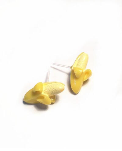 Aliya小香蕉耳钉好吃好玩的树脂饰品个性创意可爱甜美