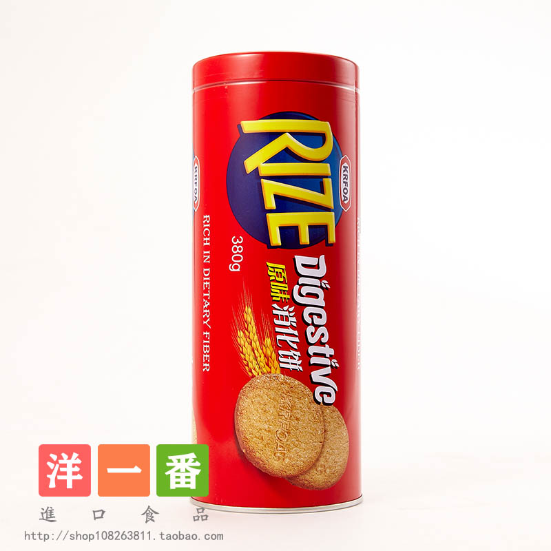 马来西亚进口卡夫KRFOA牌RIZE 原味 全麦消化饼干