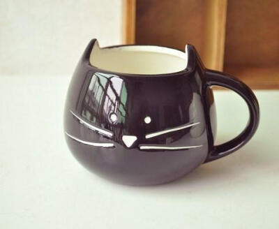 zakka杂货 陶瓷杯 黑白猫杯 陶瓷工艺品 创意家居