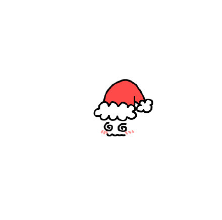 为圣诞节画一组戴圣诞帽的表情小头像。#绵羊画的小头像#