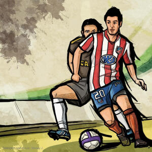 手绘插画之足球选手
