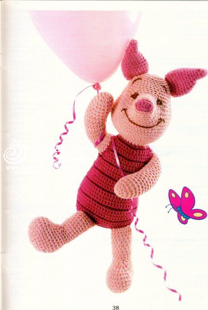 钩编小猪皮杰图解翻译，点击图查看完整图解