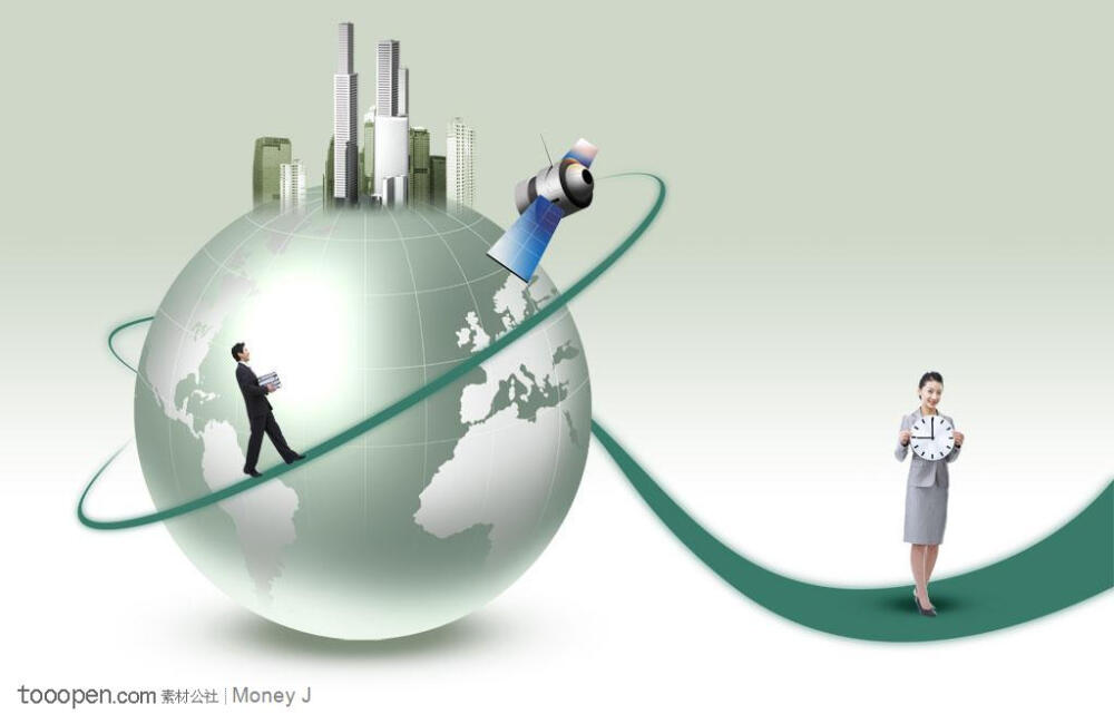 创意地球和商务白领