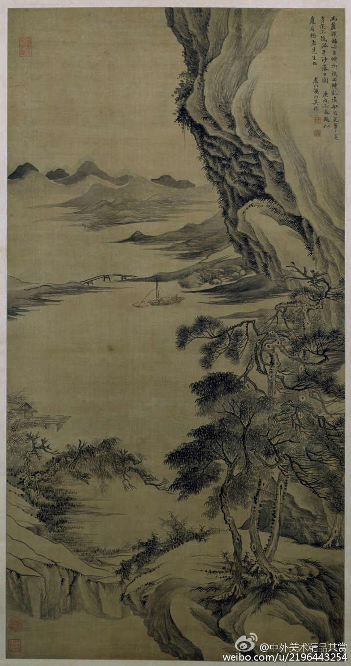 清 吳歷《幽麓漁舟圖》—— 紙本墨筆，清代吳曆國畫作品，現(xiàn)藏故宮博物院。