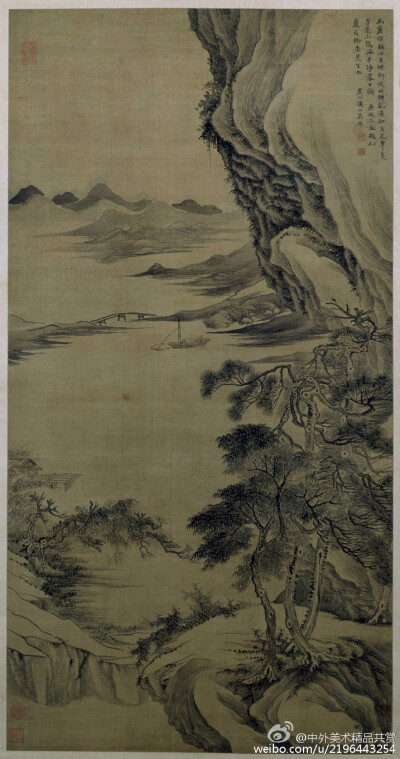 清 吳歷《幽麓漁舟圖》—— 紙本墨筆，清代吳曆國畫作品，現(xiàn)藏故宮博物院。