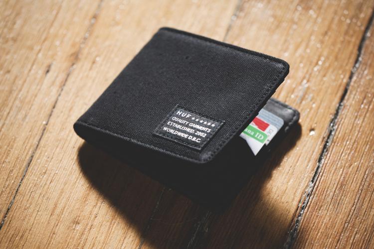 HUF CANVAS BIFOLD WALLET 外帆布 内皮 钱包