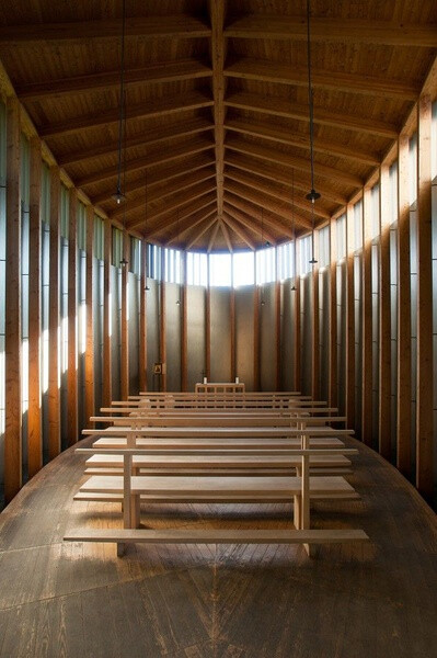 Saint Benedict Chapel, by Peter Zumthor - Sumvitg, Graubünden, Switzerland (1988)