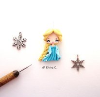 Elsa polymer clay charm by elvira-creations