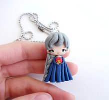 Sophie and calcifer polymer clay necklace by elvira-creations