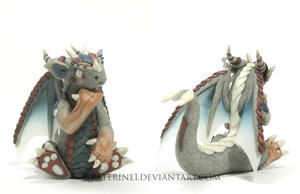 Thinker Dragon, Polymer Clay by MiniMythicalMonsters