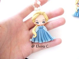 Elsa handmade polymer clay necklace by elvira-creations