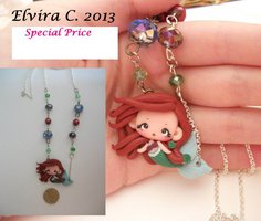 Ariel polymer clay necklace by elvira-creations