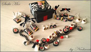 Sushi Mix Polymer Clay Jewelry by MagicalSweetnessART