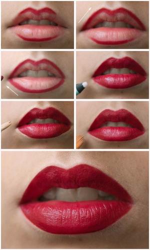 Red Lip Tutorial |Picture tutorial|How to not have your lipstick bleed by goldie