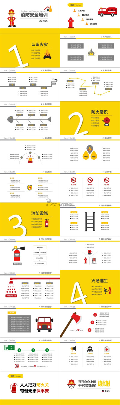 【入职培训系列】消防安全管理 可视化简约PPT模板
