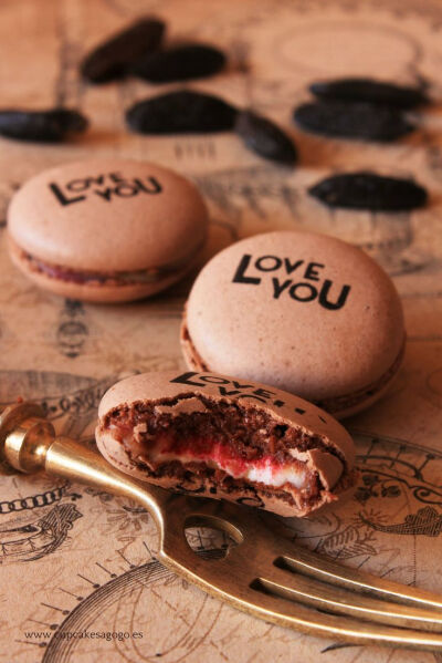 Chocolate and haba tonka macarons