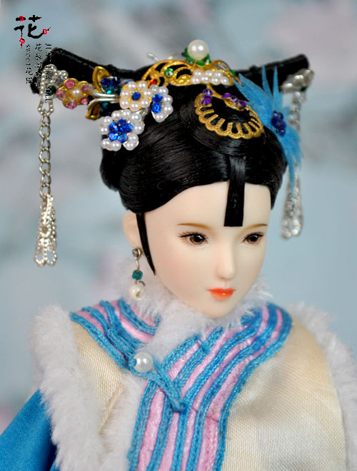 二手 可儿娃娃 obitsu 1/6娃娃清装古装首饰发型——妙音娘子余莺儿