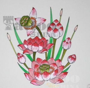 莲花纹身图案