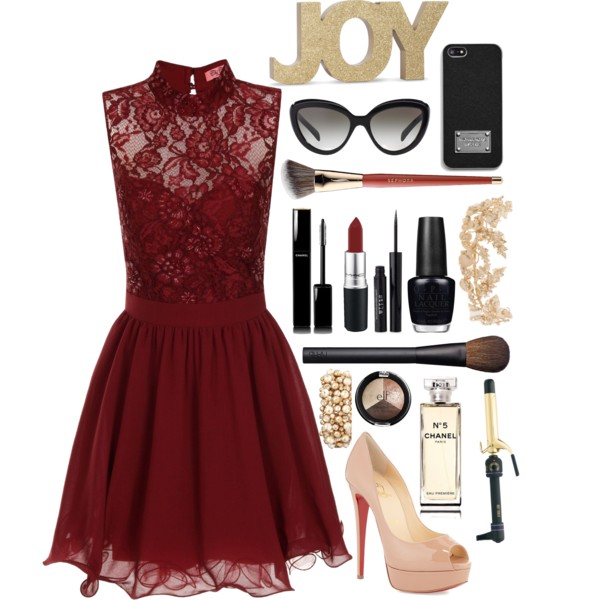 A fashion look from December 2014 featuring skater dress, platform pumps and pearl jewelry. Browse and shop related looks.