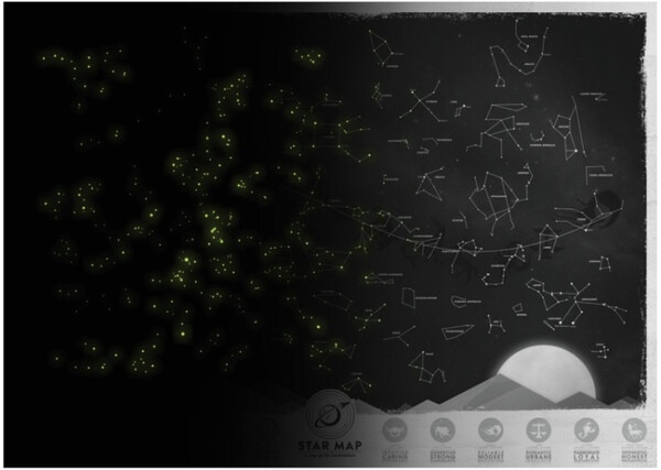 英国Luckies正品Star Map荧光星空地图 夜光星座海报家居壁饰礼物