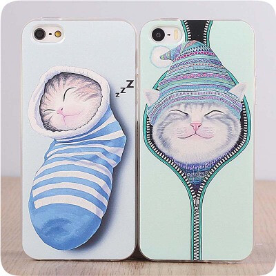 iphone5s手机壳iphone6硅胶软壳苹果5c外壳4s猫咪可爱情侣小清新