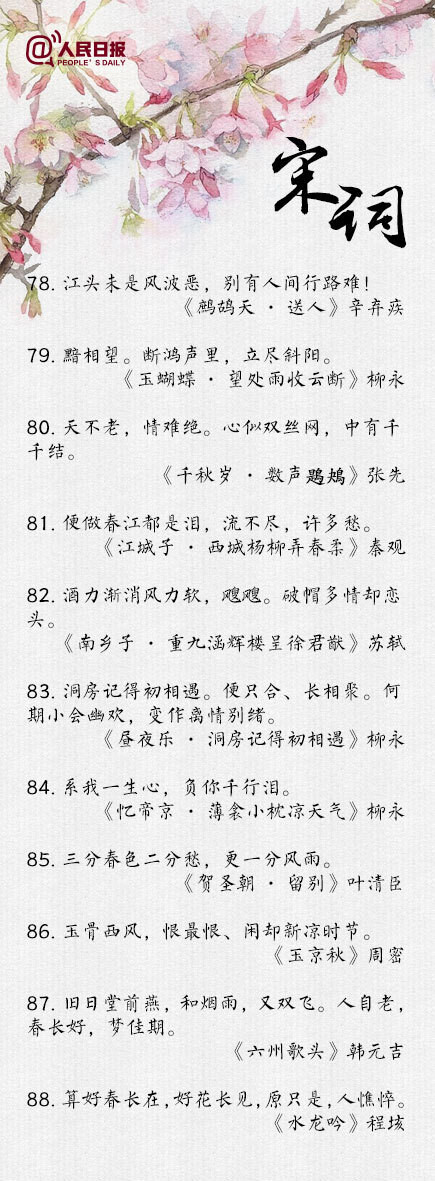 千年宋词 经典99句~~ 此去经年,应是良辰好景虚设。便纵有千种风情,更与何人说？ 学习。