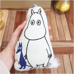 秋韩国Moomin姆明河马卡通布艺笔袋手拿零钱包杂物收纳