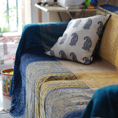 尼泊尔风格雪尼尔沙发毯 清新沙发巾 床盖 桌布全盖沙发罩