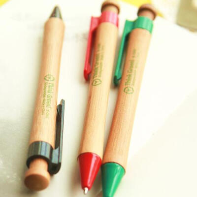韩国进口 竹子环保古朴圆珠笔 复古简约圆珠笔写字笔3支套装 微享