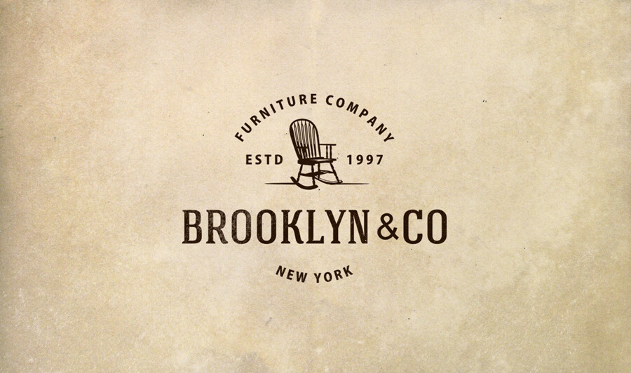 Brooklyn &amp;amp; Co的LOGO中的摇椅，完美地诠释了家具企业。